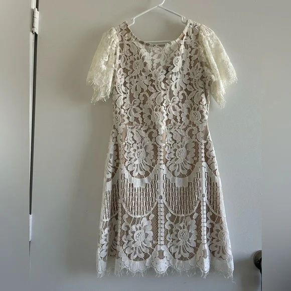 navy lace top dress Navy Guipure Lace Midi Dress main image 0